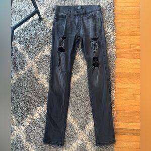 Hollister Gray Skinny Jeans Distressed Stretch